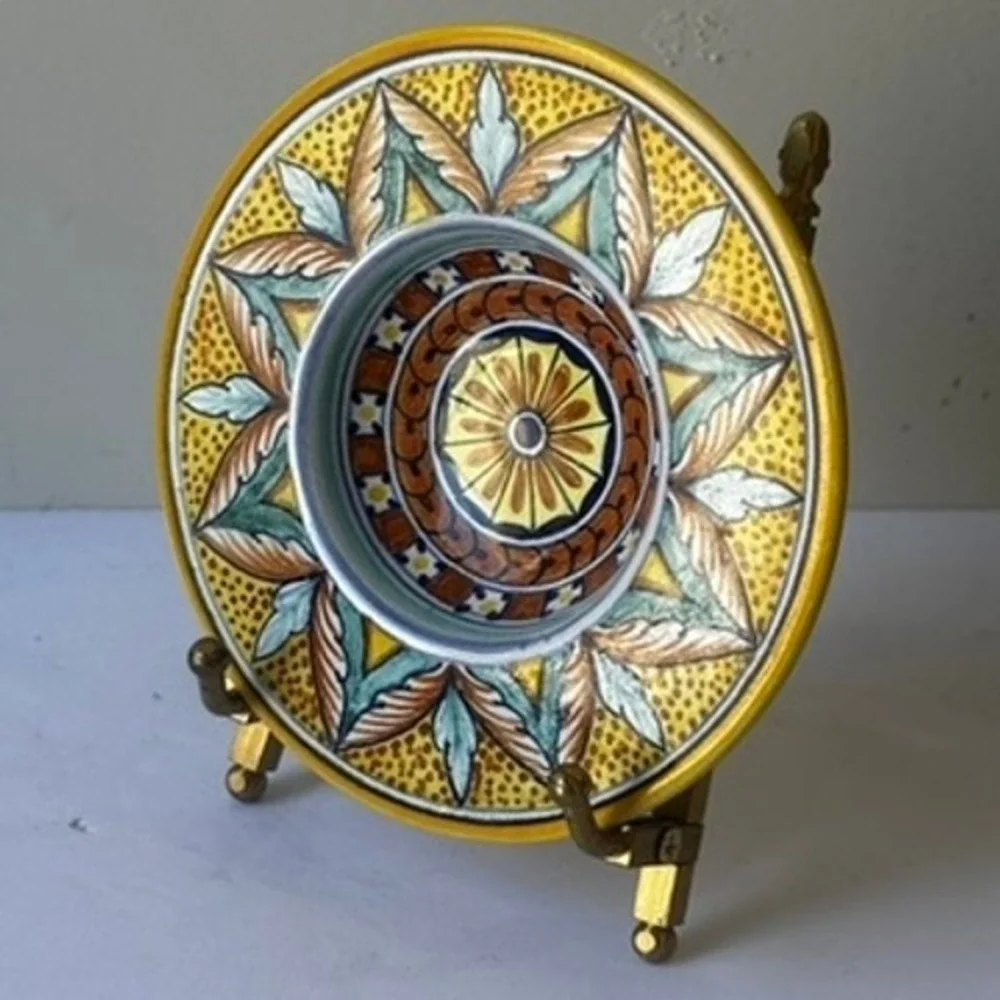 Augusta Deruta Italy Hand Painted Ceramic Small Bowl Plate 4.5